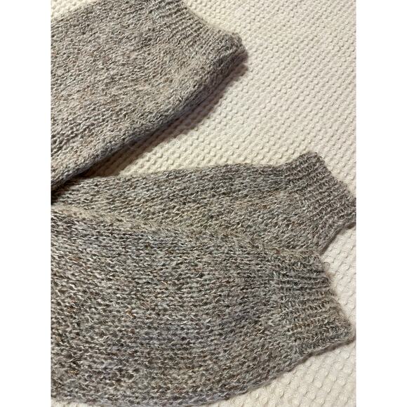 VTG JH Collectibles Hand Knitted Gray Wool Blend Puff 3/4 Sleeve Sweater Medium - Picture 5 of 12